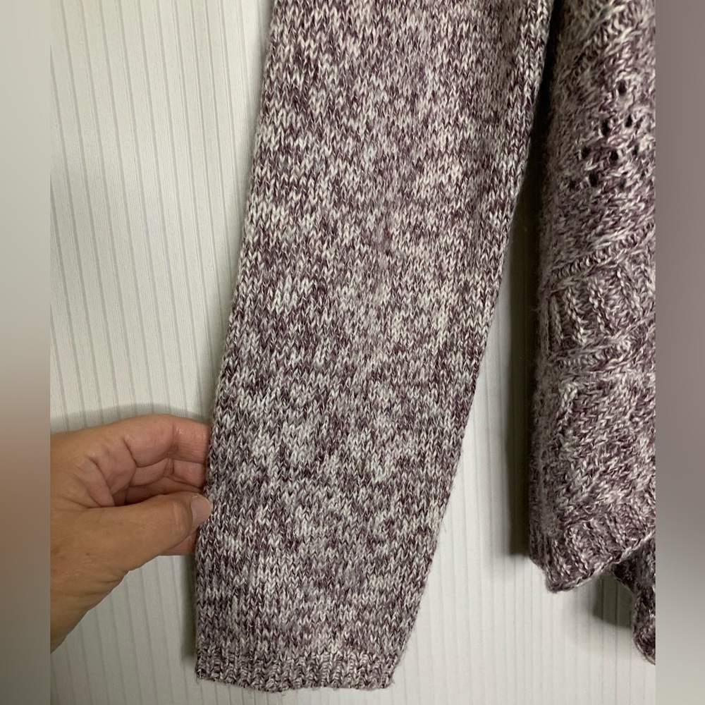 Reitmans Heathered Purple and White Cardigan Open Front Detailed Knit XL - Picture 5 of 11